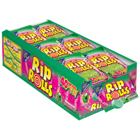 Rip Rolls Rip Rolls Fat Free Watermelon Flavored Licorice Candy 1.4 oz., PK288 34973